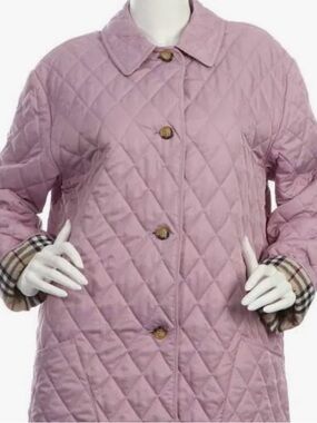 Burberry London Women’s Dusty Lilac Mauve Diamond Quilted Jacket Medium M Coat